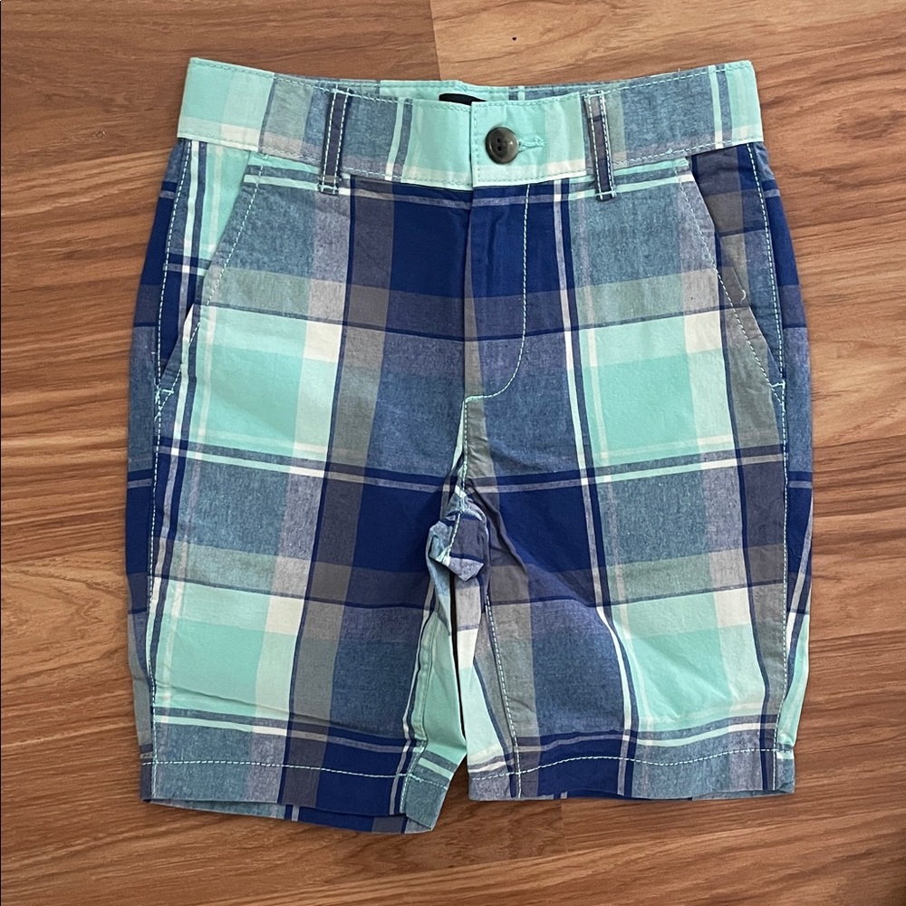 Plaid Blue and Aqua Boy’s Shorts